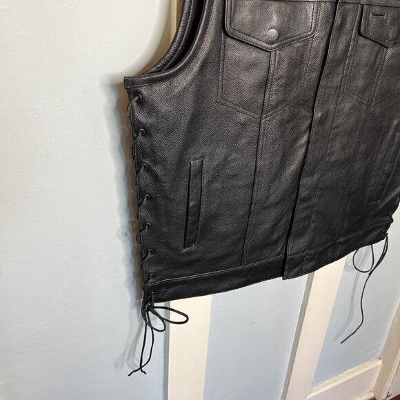 NWT First Classics Black Leather Vest B - Picture 2 of 10